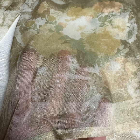 Giorgio Armani Silk Blend Le Collezioni Flowy Blouse Womens Large Beige Peach - Picture 4 of 8